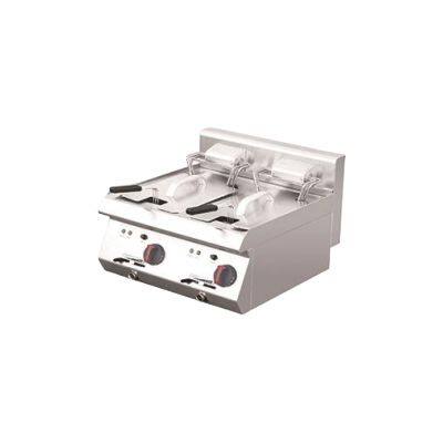 Нержавеющая стальная электрическая фритюрница с двумя емкостями для установки на кухонный стол, модель E-DZ-600X, 380В, для промышленного использования