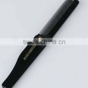 Folding Pocket Beard Comb with Leather Case