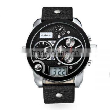 Hottest Product Big Dial Leather Strap Men Sport Watch