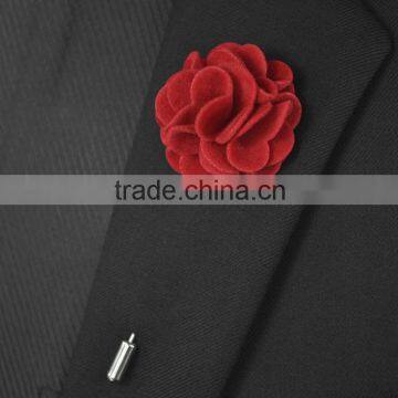 Hot Selling Handmade Lapel Pin Fabric Brooch Suits Flower Wedding Men Brooch