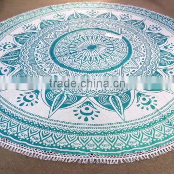 Indian Mandala Round Beach Towel Roundie Pareo Turkish Towel