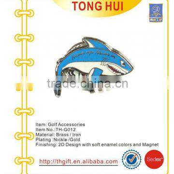 The shark shape metal imitation enamel hat clip