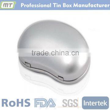 bean shaped mini metal pill box, metal pill box