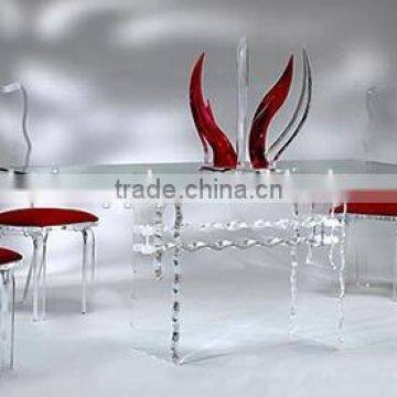 Rectangle wedding table and chair acrylic furniture set made in china