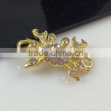 SC8021 gold jewelry crab with rhinestone jewelry zinc alloy accessory charms and pendants