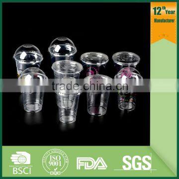 16oz Pet Plastic Cups With Dome Lid,pet Quality Cups,disposable Plastic Cups
