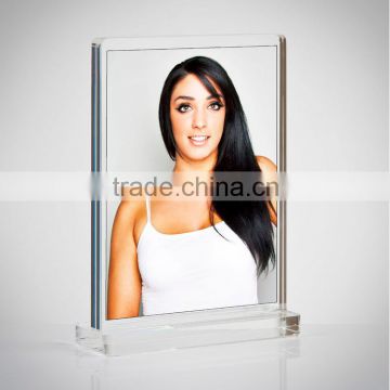 Diamond Polished Double Sided A5 Clear Acrylic Photo Frames Free Standing Frame