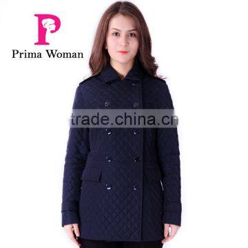 2016 Spring New Design Long Slim Fit Women Lapel Parka photo-3