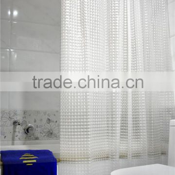 100% PVC Clear Printed Shower Vinyl Curtain