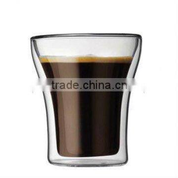 new design Good looking double wall glass hot coffee cup set