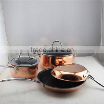 New Arrival Triply Aluminum Non-stick Pressed Cookware Set Fry Pan Saucepan Milk Stock Cooking Pasta Noodle Pot Set photo-4