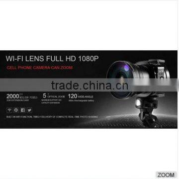 AMKOV OX5 Wifi Lens 5X Optical Zoom 20MP 1080P H.264 120 Degrees Wide Angle Lens For Smartphone SLR Camera photo-4