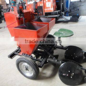 Double rows potato seeder with seat