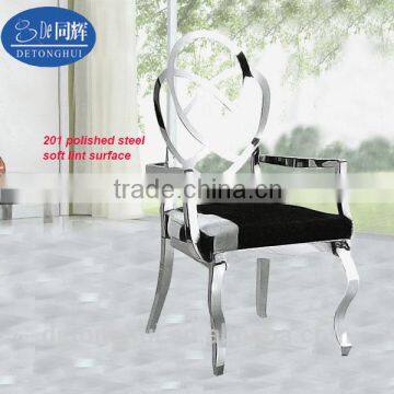 Modern hotel stainless steel back armrest table chair Y-653#