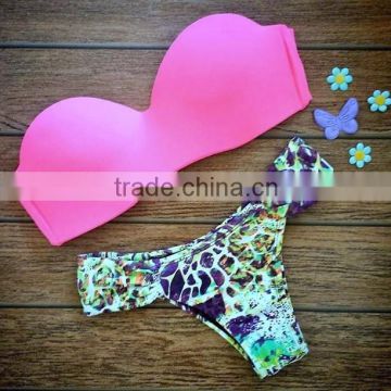 Accept paypal cheap brazilian bikini ,sexy micro bikini , woman swimwear 2015 Rose red Leopard