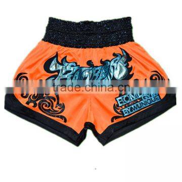 black orange bright pofessional design kick boxing muay thai shorts for sale