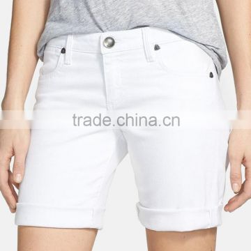 White Foldings Women Bermuda Shorts