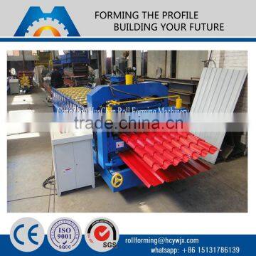 huachen double layer colour steel step roof glazed tile making machine