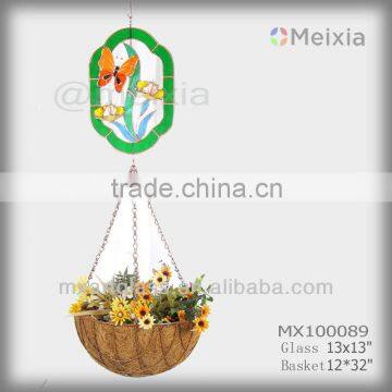 MX100089 tiffany style butterfly stained glass craft decorative hanging baskets