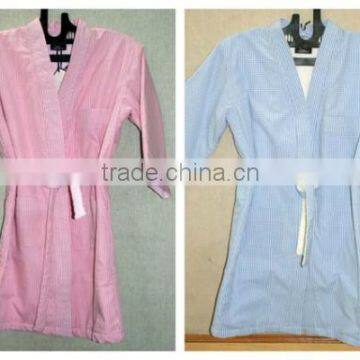 Bath robe made of towel fabric