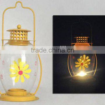Durable Antique handmade lantern wrought metal glass candle holders