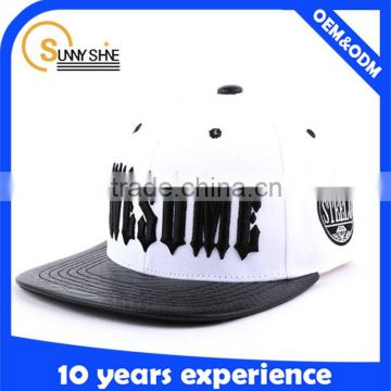 custom snapback wholesale 3d puff acrylic snapback hats leather brim hats hip hop