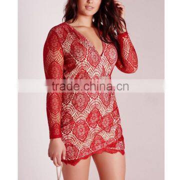 Women Plus Size Offical Lady Dress Long Sleeve in One Piece photo-2