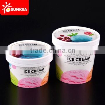 Custom printed colorful disposable yogurt ice cream paper bowl