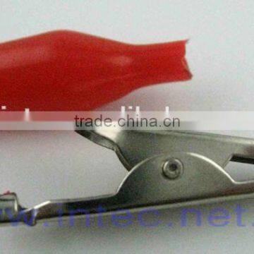 Jumper Wires Alligator Crocodile Roach Test Clip Plastic Handles Crocodile Clips 31.5mm Red Color I00092 photo-1