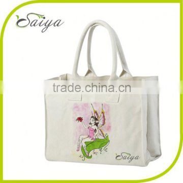 printed canvas rope handle beach bag