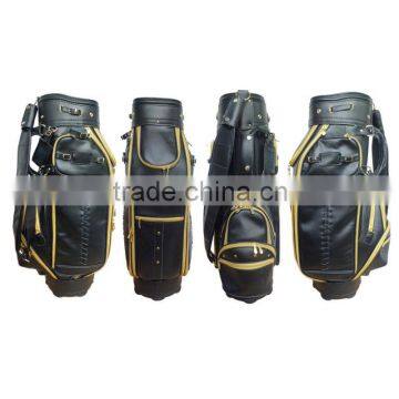 5 Dividers Genuine Leather Deluxe Golf Bag