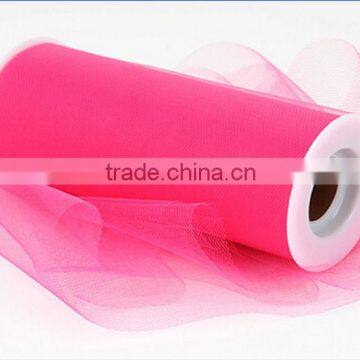 6 inch x 25 yard pink tulle roll for wedding party gift bow Ribbon Fabric Decoration