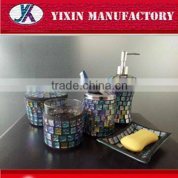 2016 new design mosaic glass bathroom sets