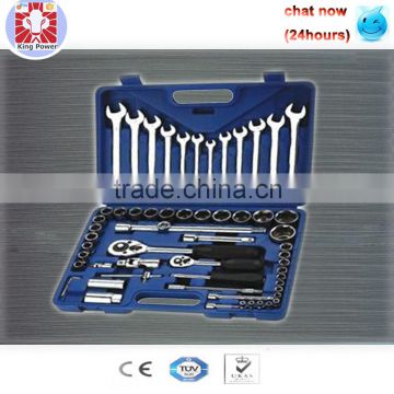 61PCS 1/2''&1/4'' socket set hand wrench tool set(KS-42461BP) CARBON STEEL