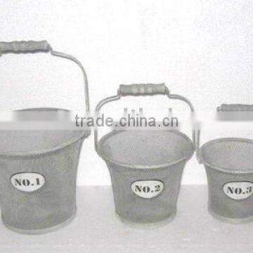 110097WE-T Metal mesh flower basket bucket