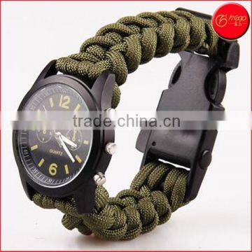 Cheap Hot Sale Survival Watches - Paracord Survival Gear with Fire Starter, Whistle