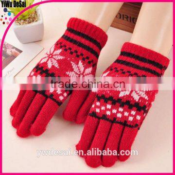 Jacquard gloves cashmere knitted gloves boy girl finger gloves