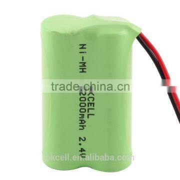 2000mah 2.4v nimh rechargeable battery packs with cable