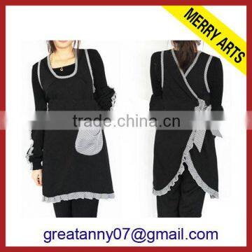 China Wholesale Promotion New Design Nice Lovely Black Kitchen Cooking Aprons