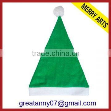  china wholesale green felt hat and cap cheap custom green santa hat