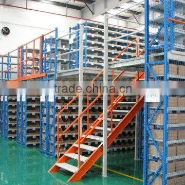 Mezzanine rack supported with slide