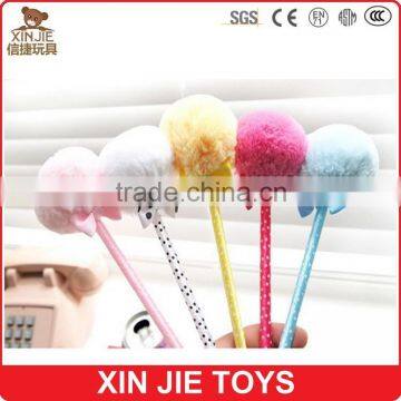 customize plush ball pen cute design plush pen cheap plush pencil