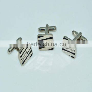 Stainless Steel Enamel Cufflink For Mens Shirts Manufacture