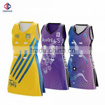 Top design bodysuit sublimation netball uniform