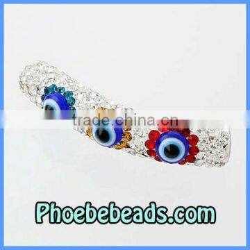 Crystal Tube Beads Wholesale CZ Rhinestone Pave Lucky Evil Eye Shamballa Bracelets Findings Spacer Charms CTB-027