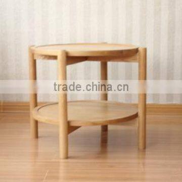 Solid Wood End Table Tea Table in Round, Modern Design Furniture