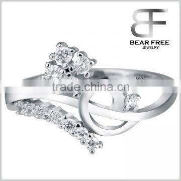 New Model Europe and America style Luxury 925 Sterling silver wedding ring with cubic zirconia designs for ladies