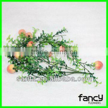 high quality 11 pieces artificial fake peach fruit for decoration