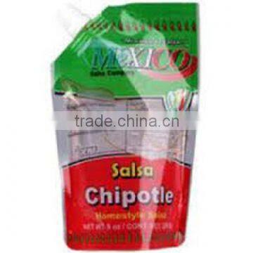 Kitchen ketchup stand up plastic spout packaging bag/liquid packaging plastic bag