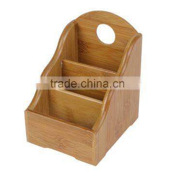 high quality office desktop table bamboo desk organizer top transparent Storage bamboo Container